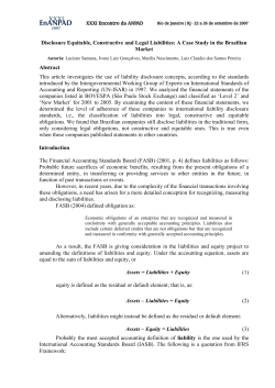 Disclosure Equitable, Constructive and Legal Liabilities