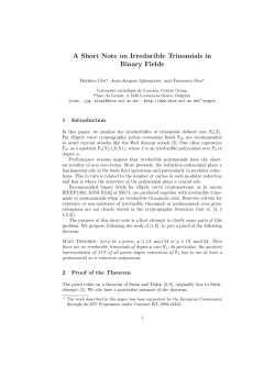 A Short Note on Irreducible Trinomials in Binary Fields