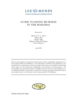 GUIDE TO DOING BUSINESS IN THE BAHAMAS