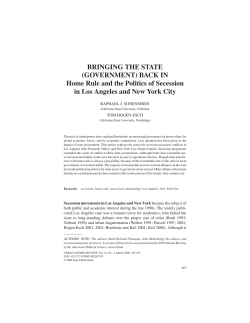 BRINGING THE STATE (GOVERNMENT) BACK IN Home Rule and