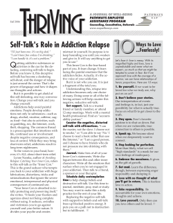 Self-Talk`s Role in Addiction Relapse