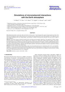 Simulations of micrometeoroid interactions with the Earth atmosphere