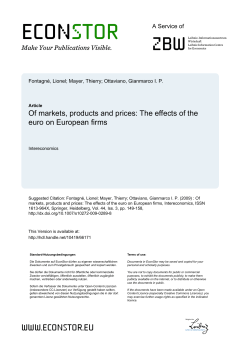 The effects of the euro on European firms
