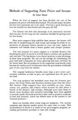 Methods of Supporting Farm Prices and Income