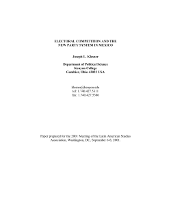ELECTORAL COMPETITION AND THE NEW PARTY SYSTEM IN