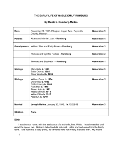 THE EARLY LIFE OF MABLE EMILY RUMBURG By Mable E