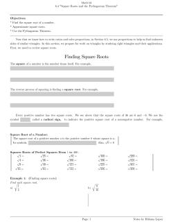 Finding Square Roots