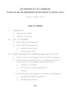 LIFO RECAPTURE ON C-TO-S CONVERSIONS