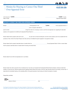 Correct One Third Over Appraisal - Upshur County Appraisal District