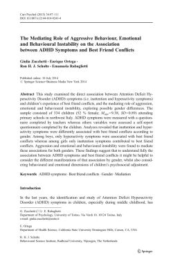 The Mediating Role of Aggressive Behaviour, Emotional