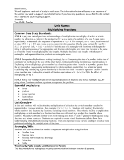 Unit Name: Multiplying Fractions