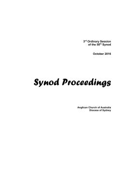 Synod Proceedings - Sydney Diocesan Secretariat