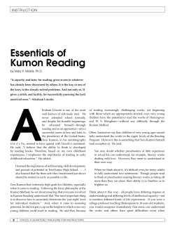 essentials of Kumon reading