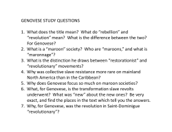 GENOVESE STUDY QUESTIONS 1. What does the title mean