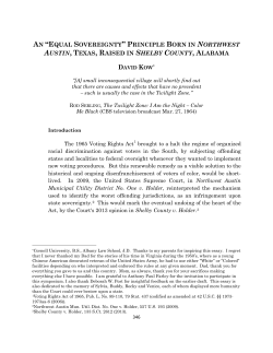 an &ldquo;equal sovereignty&rdquo; principle born in northwest austin, texas