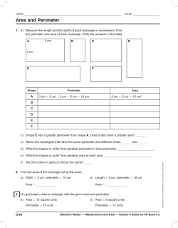 Area and Perimeter