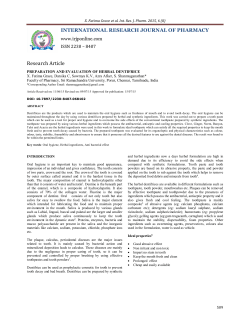 Preparation and evaluation of herbal dentifrice
