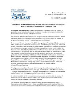 Press Release - Calvin Coolidge Alumni Association