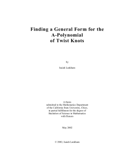 Finding a General Form for the A-Polynomial of Twist