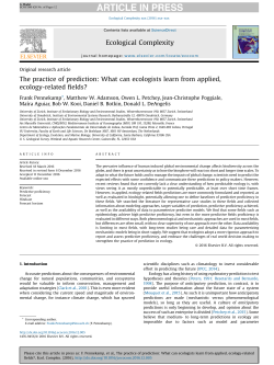 The practice of prediction: What can ecologists learn from applied
