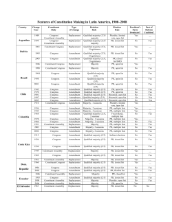 Features of Constitution Making in Latin America