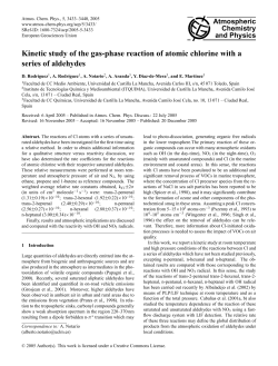 Kinetic study of the gas-phase reaction of atomic chlorine with a