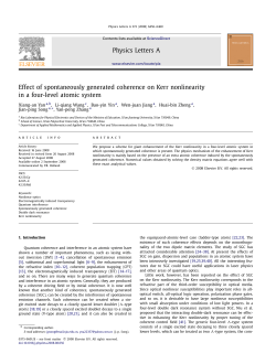 Physics Letters A Effect of spontaneously generated coherence on