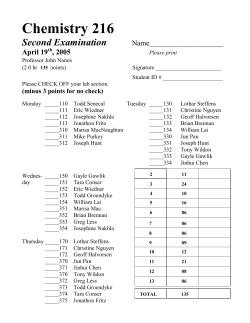 Chemistry 216 Second Examination