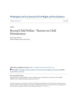 Beyond Child Welfare - Theories on Child Homelessness