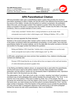 APA Parenthetical Citation