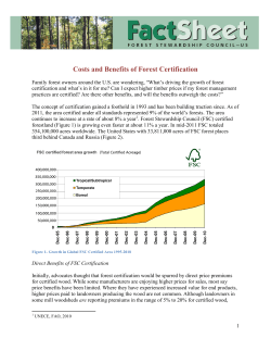 Costs and Benefits of Forest Certification