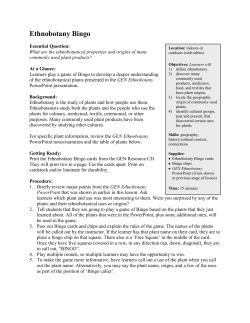 Ethnobotany Bingo