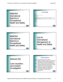 NEBOSH International Diploma in Occupational