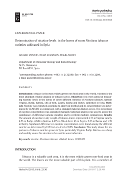 Determination of nicotine levels in the leaves of some Nicotiana