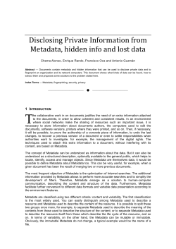 Disclosing Private Information from Metadata, hidden