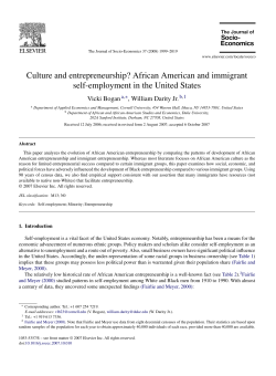 Culture and entrepreneurship? African American