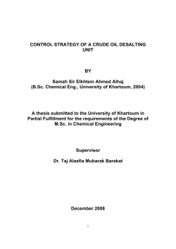 CONTROL STRATEGY OF A CRUDE OIL