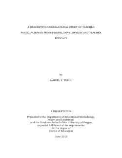 A DESCRIPTIVE CORRELATIONAL STUDY OF TEACHER