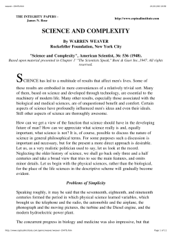 science and complexity