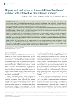 Stigma and restriction on the social life of families of children with