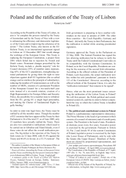 Poland and the ratification of the Treaty of Lisbon