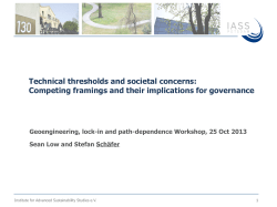 Title Technical thresholds and societal concerns: Competing