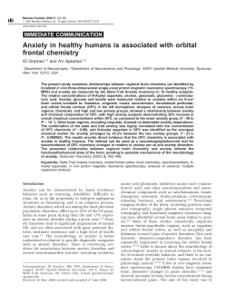 Anxiety in healthy humans is associated with orbital frontal