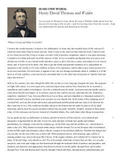 Henry David Thoreau and Walden_honors