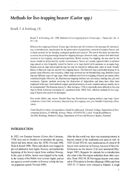Methods for live-trapping beaver (Castor spp.)