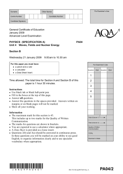 Unit 4 - Section B: Waves, Fields and Nuclear Energy
