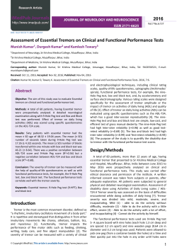 Assessment of Essential Tremors on Clinical and Functional