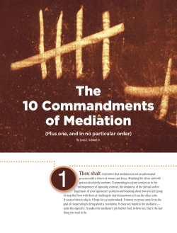 The 10 Commandments of Mediation