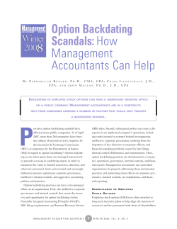 Option Backdating Scandals:How Management Accountants
