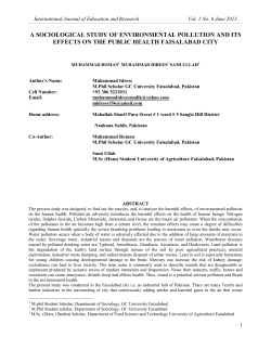 a sociological study of environmental pollution and its effects on the